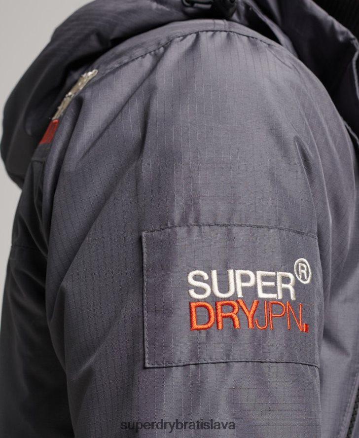 Superdry muži horská sd vetrovka 6B4ZTR946 oblečenie tmavošedý