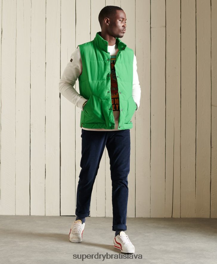 Superdry muži horská vesta 6B4ZTR1176 oblečenie zelená