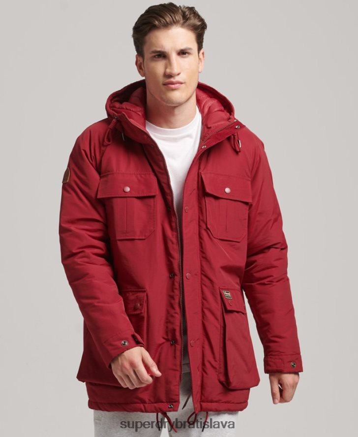 Superdry muži horská vystužená bunda parka 6B4ZTR1064 oblečenie červená