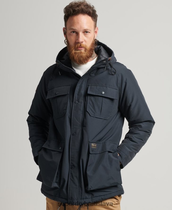 Superdry muži horská vystužená bunda parka 6B4ZTR4492 oblečenie námorníctvo