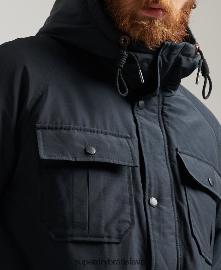 Superdry muži horská vystužená bunda parka 6B4ZTR4492 oblečenie námorníctvo