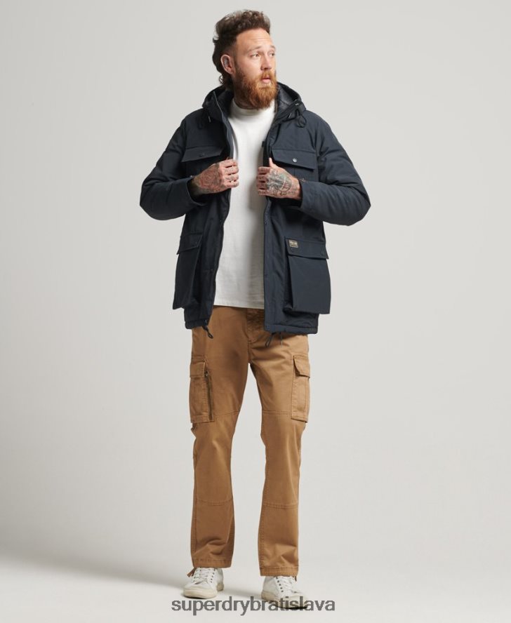 Superdry muži horská vystužená bunda parka 6B4ZTR4492 oblečenie námorníctvo