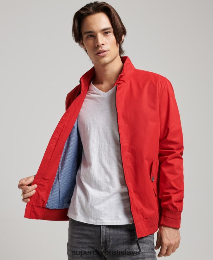 Superdry muži ikonická bunda Harrington 6B4ZTR4465 oblečenie červená