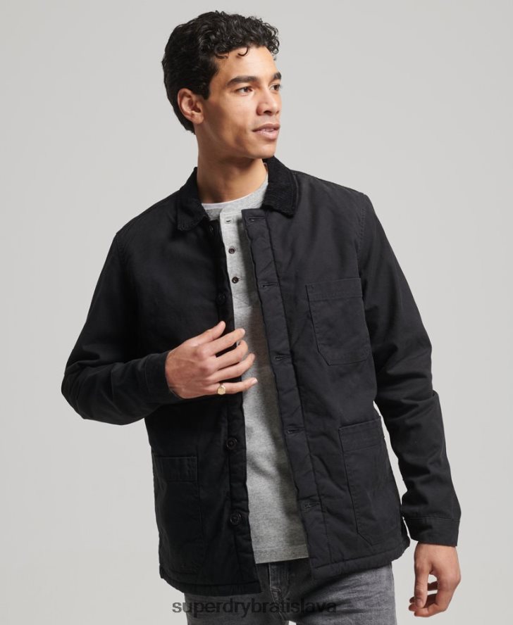 Superdry muži úžitkový mix cez košeľu 6B4ZTR4598 oblečenie čierna
