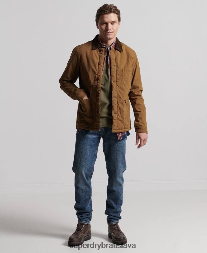 Superdry muži úžitkový mix cez košeľu 6B4ZTR4712 oblečenie hnedá