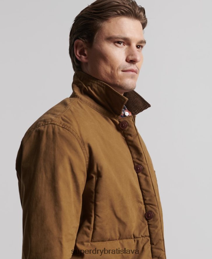 Superdry muži úžitkový mix cez košeľu 6B4ZTR4712 oblečenie hnedá
