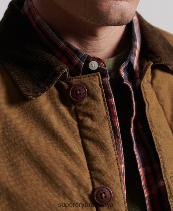 Superdry muži úžitkový mix cez košeľu 6B4ZTR4712 oblečenie hnedá