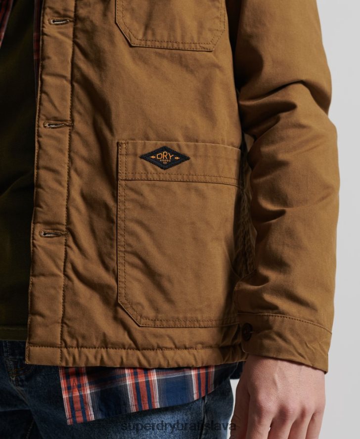 Superdry muži úžitkový mix cez košeľu 6B4ZTR4712 oblečenie hnedá