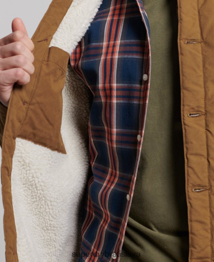 Superdry muži úžitkový mix cez košeľu 6B4ZTR4712 oblečenie hnedá