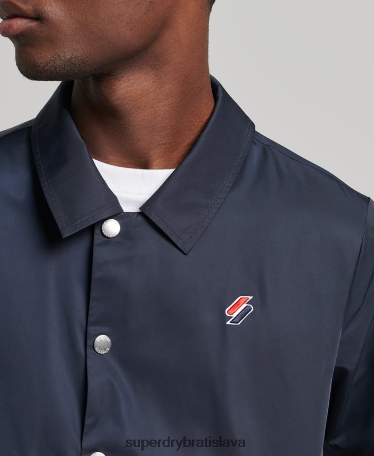 Superdry muži kódová základná trénerská bunda 6B4ZTR4580 oblečenie námorníctvo