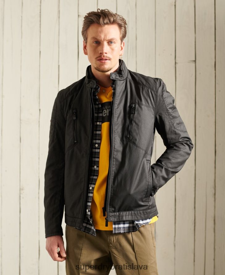 Superdry muži karbónová motorkárska bunda 6B4ZTR4688 oblečenie čierna