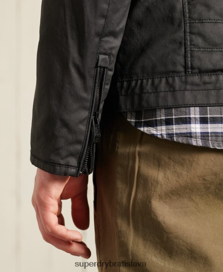 Superdry muži karbónová motorkárska bunda 6B4ZTR4688 oblečenie čierna