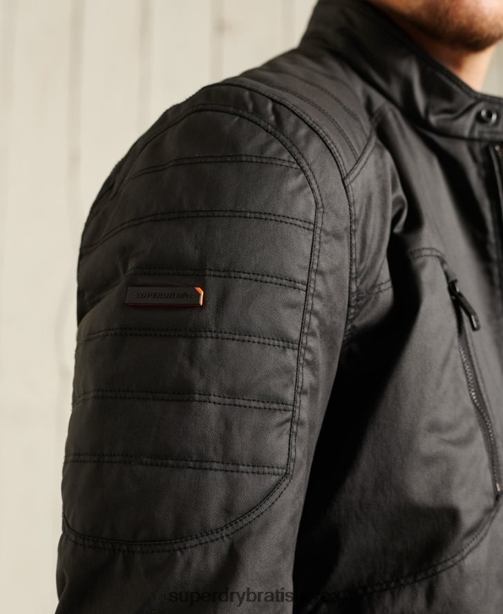 Superdry muži karbónová motorkárska bunda 6B4ZTR4688 oblečenie čierna