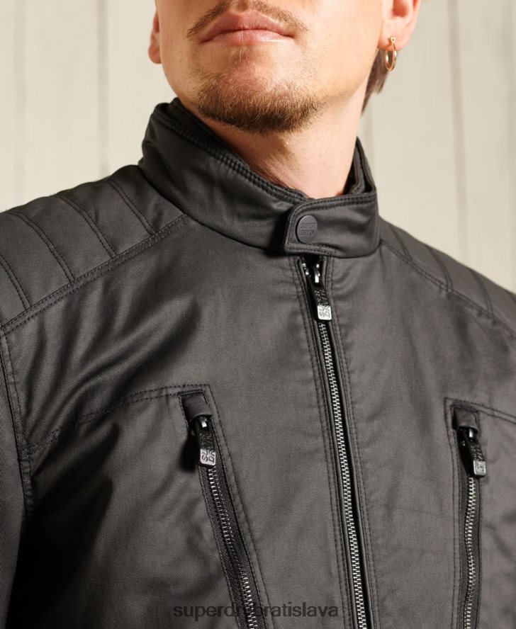 Superdry muži karbónová motorkárska bunda 6B4ZTR4688 oblečenie čierna
