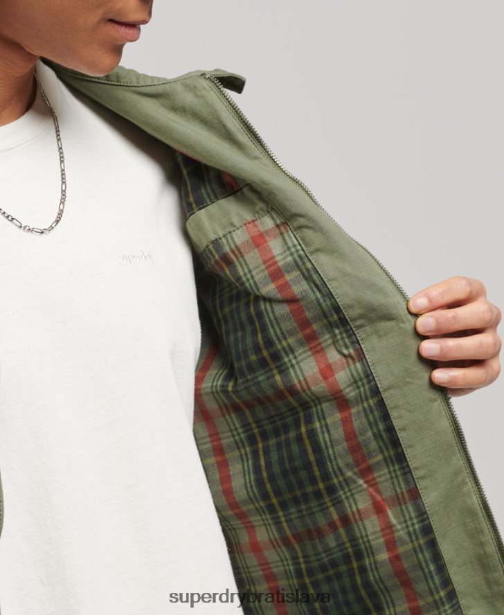 Superdry muži klasická bunda harrington 6B4ZTR905 oblečenie kaki