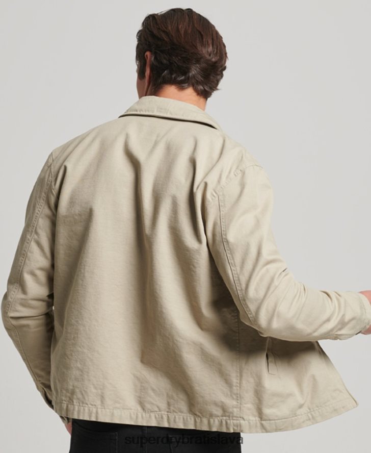 Superdry muži klasická bunda harrington 6B4ZTR913 oblečenie krém