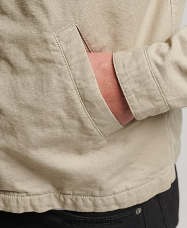 Superdry muži klasická bunda harrington 6B4ZTR913 oblečenie krém