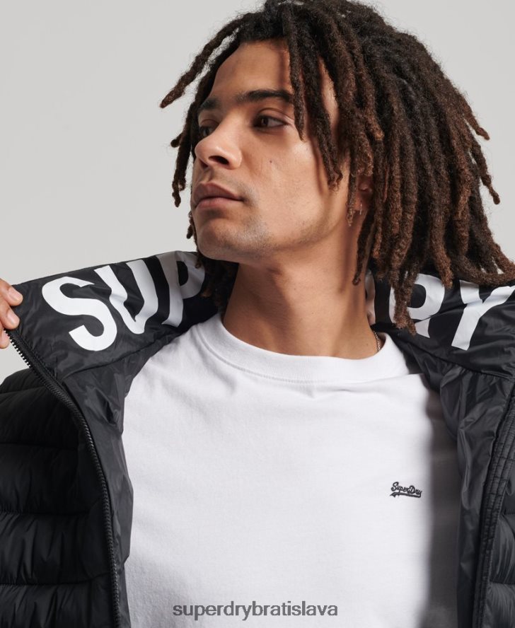 Superdry muži klasická bunda s logom 6B4ZTR4633 oblečenie čierna