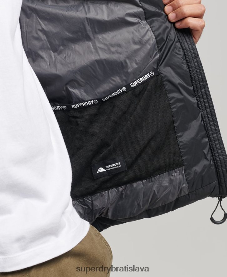 Superdry muži klasická bunda s logom 6B4ZTR4633 oblečenie čierna
