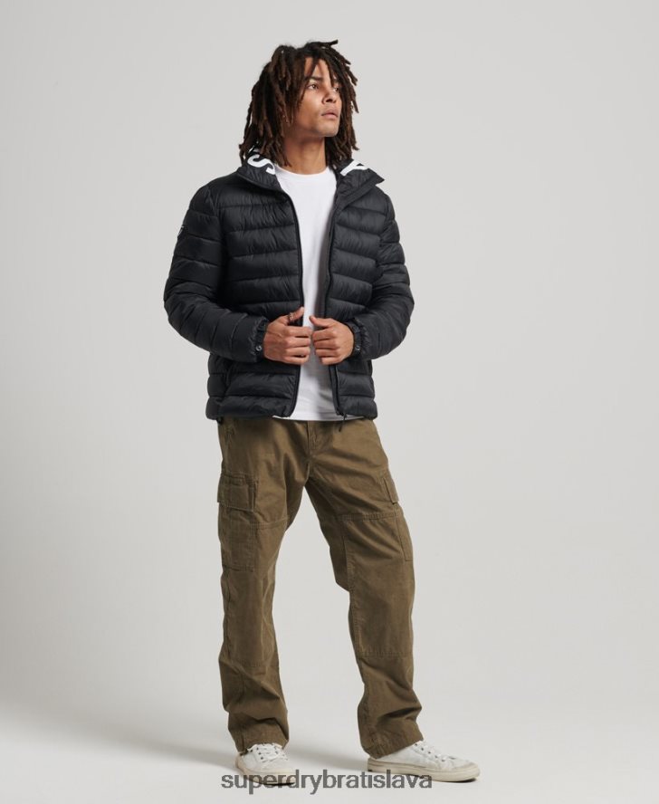 Superdry muži klasická bunda s logom 6B4ZTR4633 oblečenie čierna
