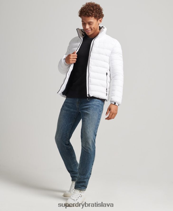 Superdry muži klasická bunda s logom 6B4ZTR4695 oblečenie biely