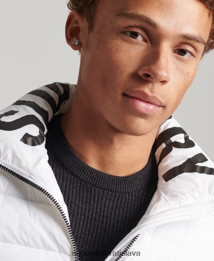 Superdry muži klasická bunda s logom 6B4ZTR4695 oblečenie biely