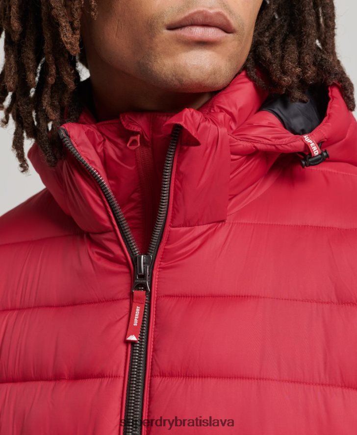 Superdry muži klasická nafukovacia bunda s kapucňou 6B4ZTR1041 oblečenie červená