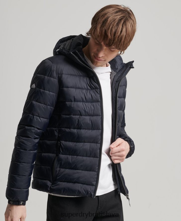 Superdry muži klasická nafukovacia bunda s kapucňou 6B4ZTR1068 oblečenie námorníctvo