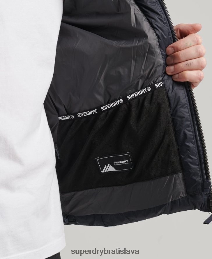 Superdry muži klasická nafukovacia bunda s kapucňou 6B4ZTR1068 oblečenie námorníctvo