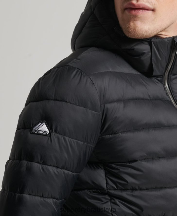 Superdry muži klasická nafukovacia bunda s kapucňou 6B4ZTR1087 oblečenie čierna