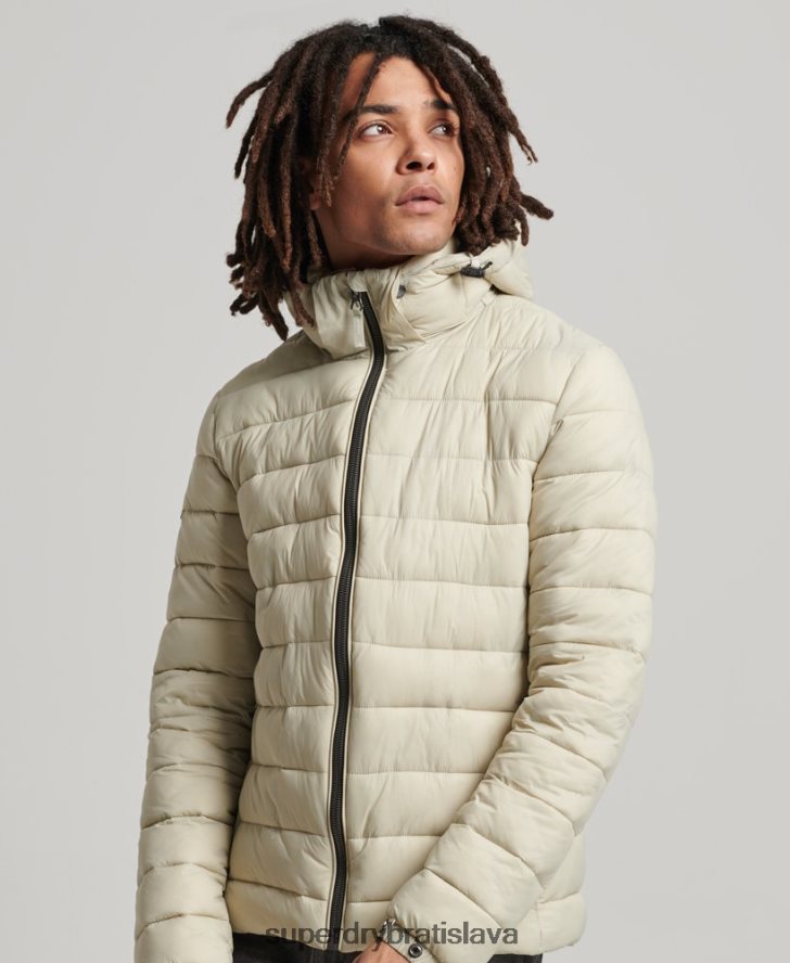 Superdry muži klasická nafukovacia bunda s kapucňou 6B4ZTR985 oblečenie béžová