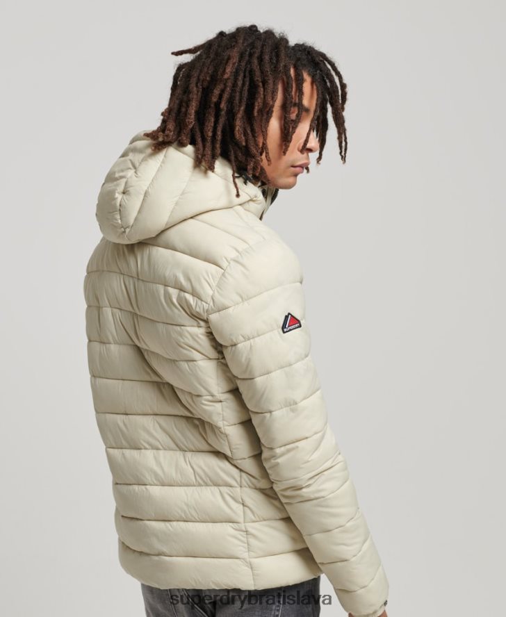 Superdry muži klasická nafukovacia bunda s kapucňou 6B4ZTR985 oblečenie béžová