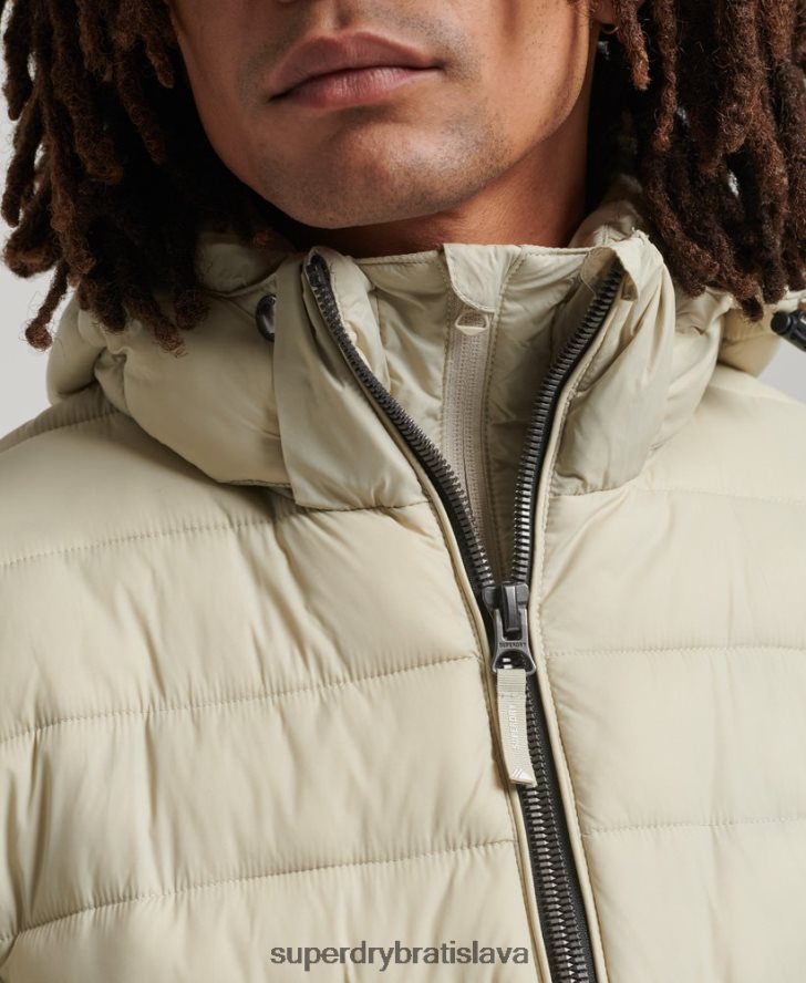 Superdry muži klasická nafukovacia bunda s kapucňou 6B4ZTR985 oblečenie béžová