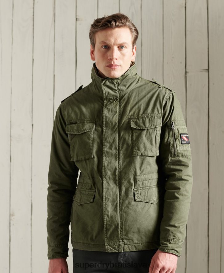 Superdry muži klasická nováčikovská bunda 6B4ZTR1164 oblečenie kaki