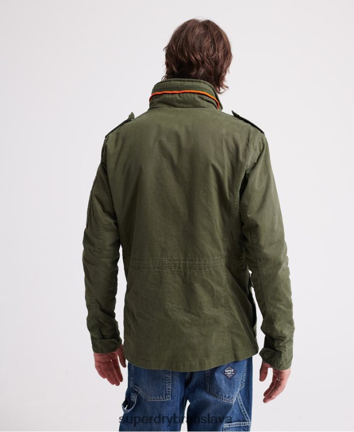 Superdry muži klasická nováčikovská vrecková bunda 6B4ZTR4626 oblečenie zelená