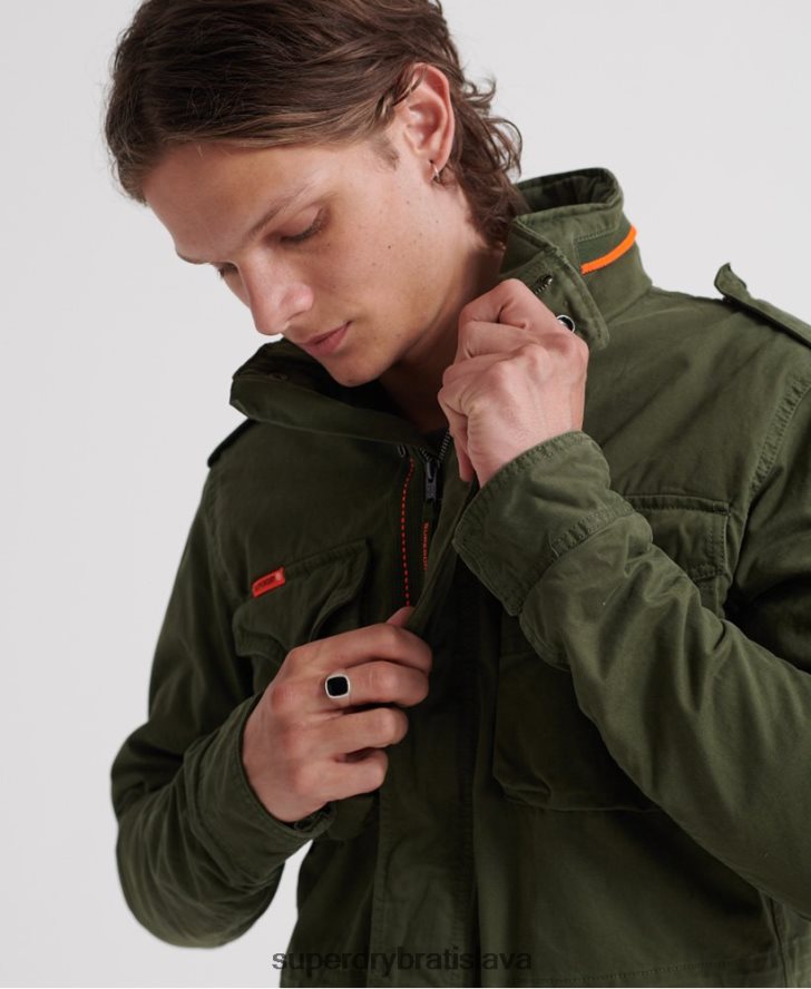 Superdry muži klasická nováčikovská vrecková bunda 6B4ZTR4626 oblečenie zelená
