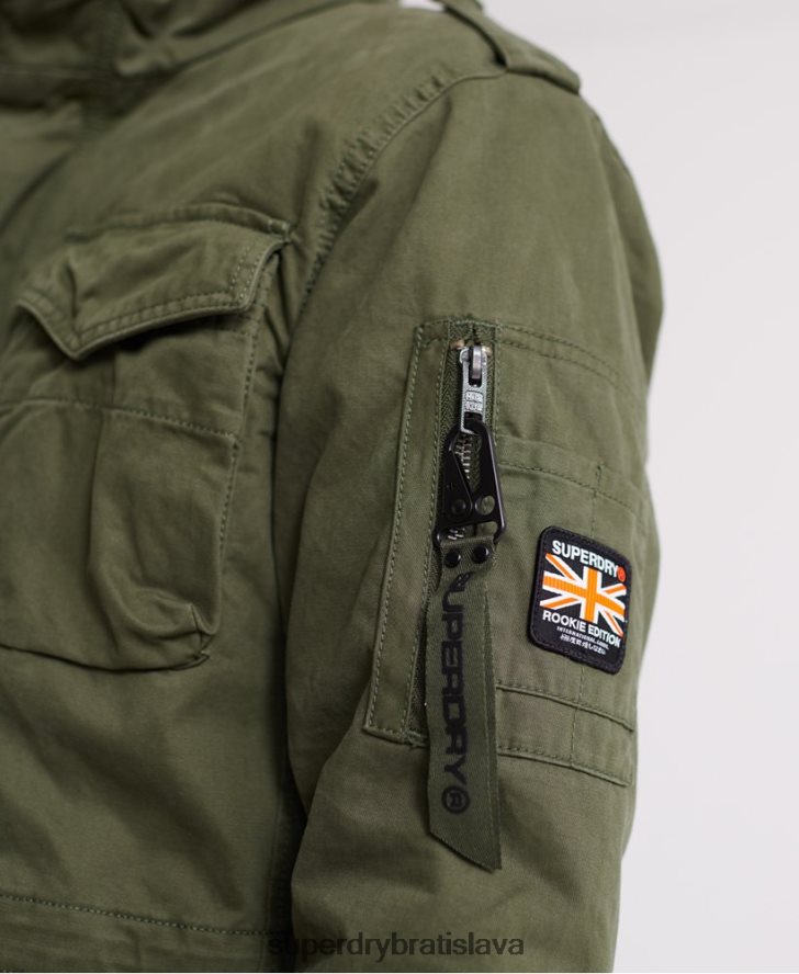 Superdry muži klasická nováčikovská vrecková bunda 6B4ZTR4626 oblečenie zelená