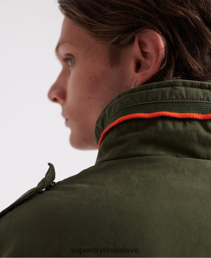 Superdry muži klasická nováčikovská vrecková bunda 6B4ZTR4626 oblečenie zelená