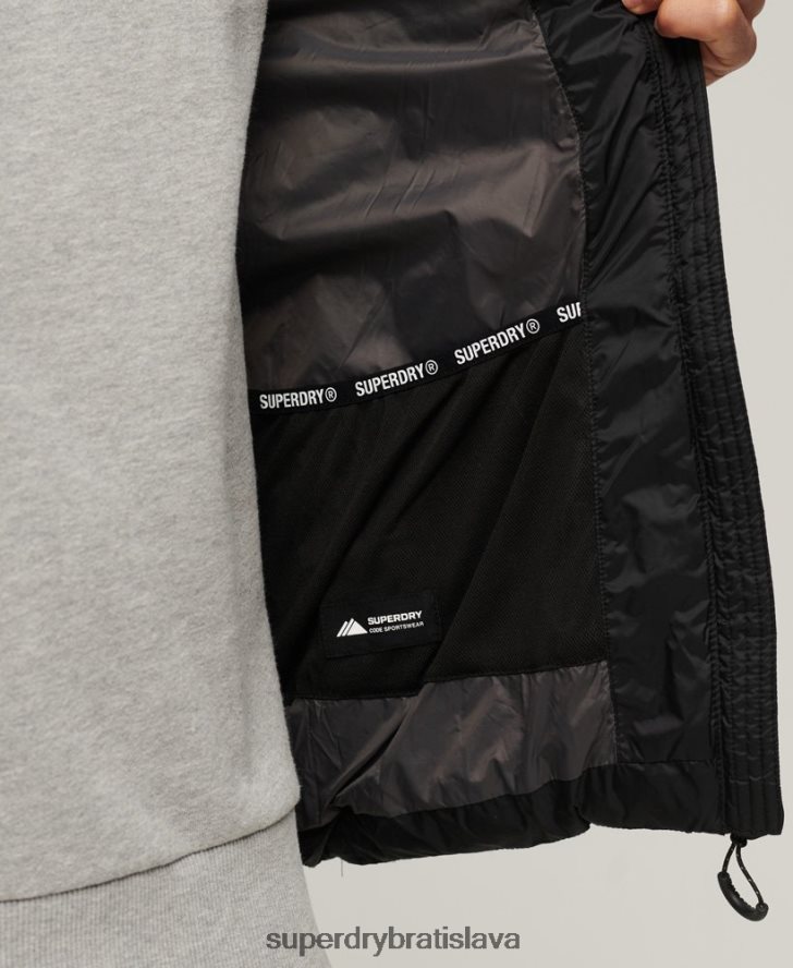 Superdry muži klasická vystužená vesta s kapucňou 6B4ZTR1052 oblečenie čierna