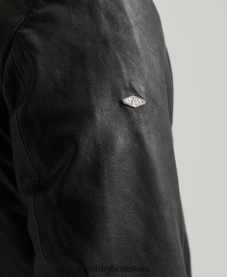 Superdry muži kožená bunda typu bomber 6B4ZTR4461 oblečenie čierna