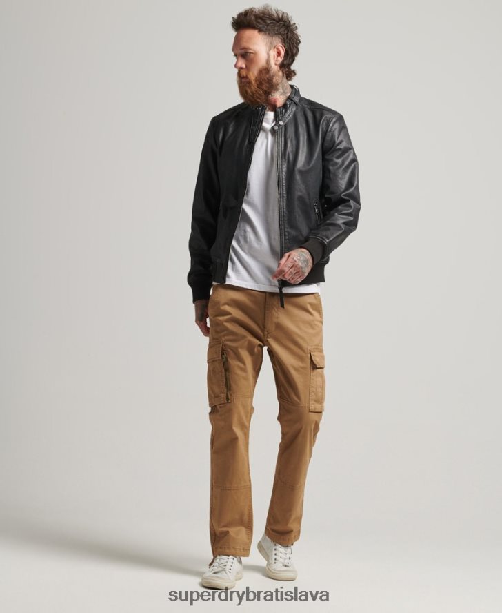 Superdry muži kožená bunda typu bomber 6B4ZTR4461 oblečenie čierna