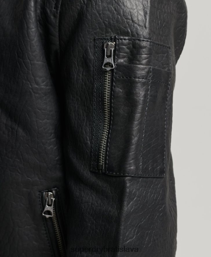 Superdry muži kožená bunda typu bomber 6B4ZTR4753 oblečenie čierna