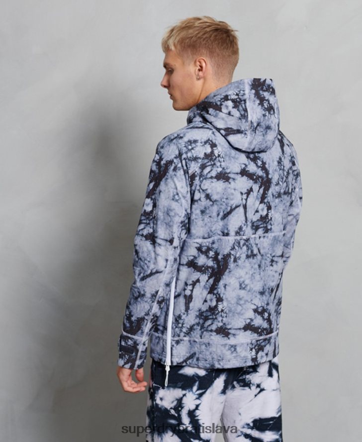Superdry muži kontrastná bunda cez hlavu 6B4ZTR1182 oblečenie tmavošedý