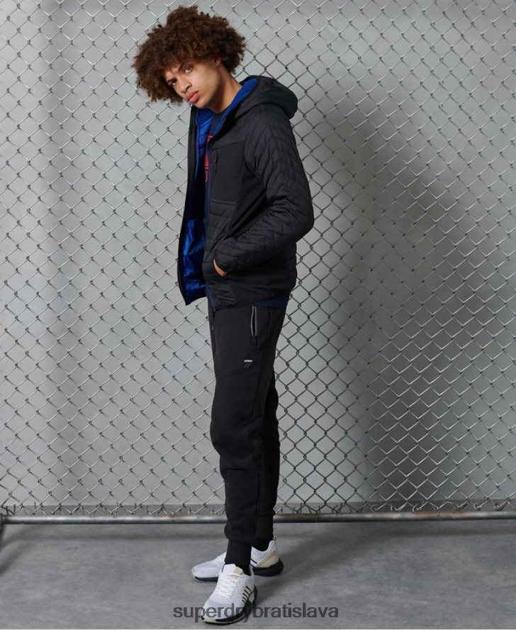 Superdry muži konvekčná ležérna bunda s kapucňou 6B4ZTR4774 oblečenie čierna