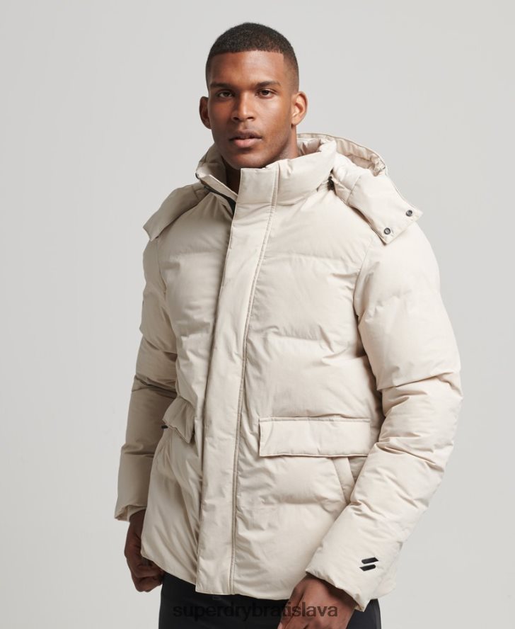 Superdry muži krátka hranatá bunda 6B4ZTR4456 oblečenie béžová