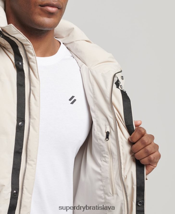 Superdry muži krátka hranatá bunda 6B4ZTR4456 oblečenie béžová