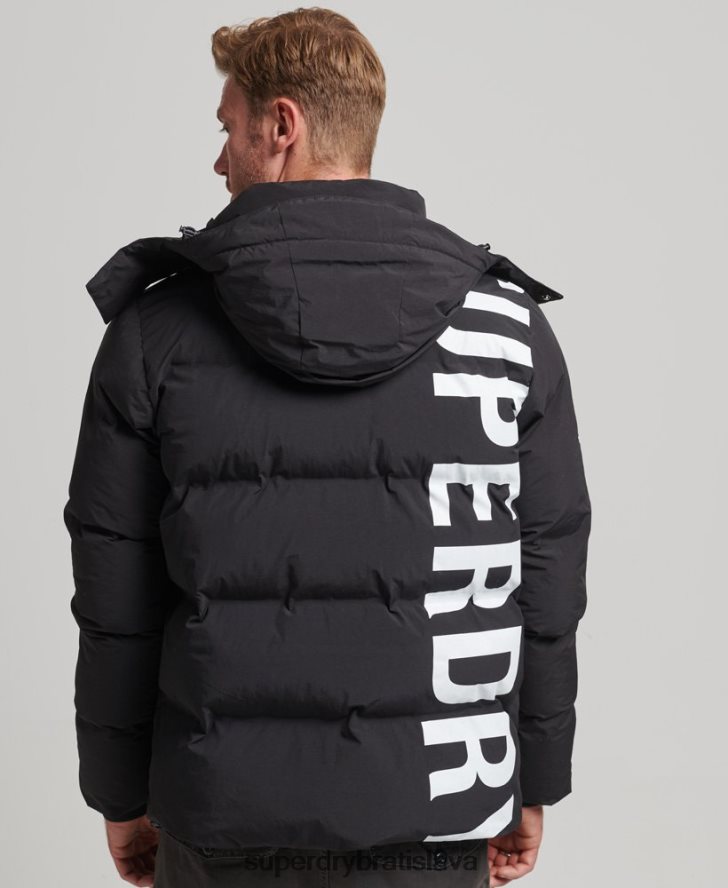 Superdry muži krátka hranatá bunda 6B4ZTR4501 oblečenie čierna