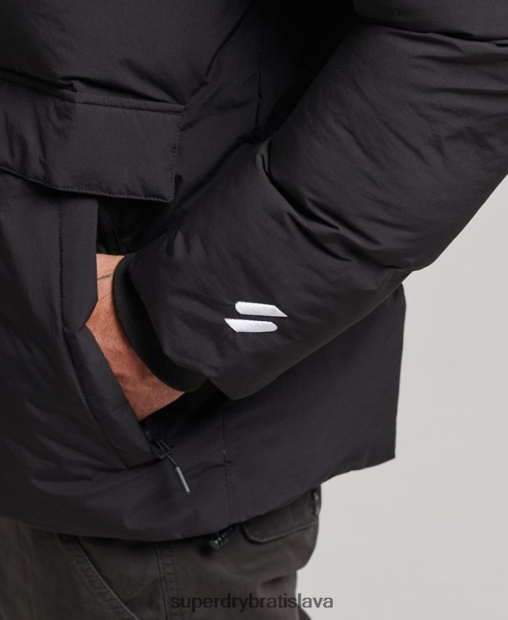Superdry muži krátka hranatá bunda 6B4ZTR4501 oblečenie čierna