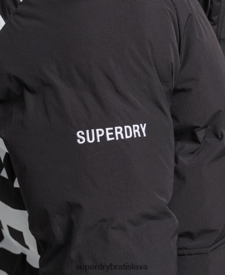 Superdry muži krátka hranatá bunda 6B4ZTR4501 oblečenie čierna