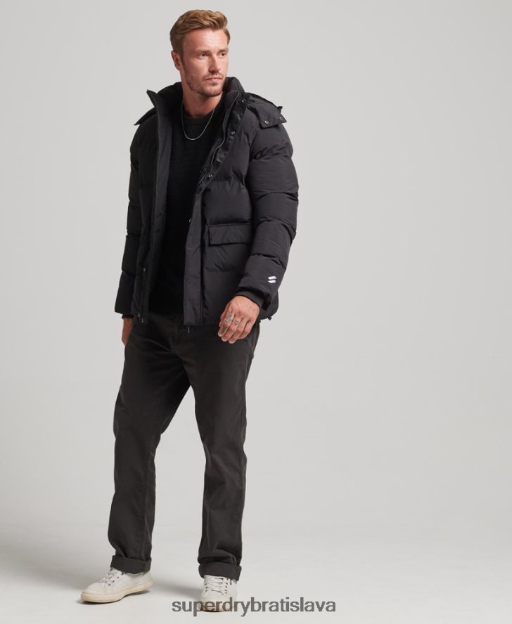 Superdry muži krátka hranatá bunda 6B4ZTR4501 oblečenie čierna